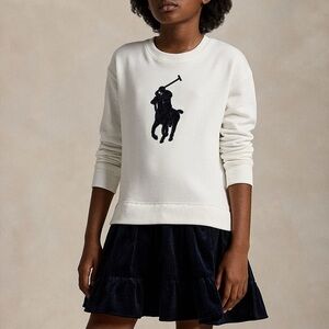Polo Ralph Lauren big pony sweatshirt skirt dress navy white size large